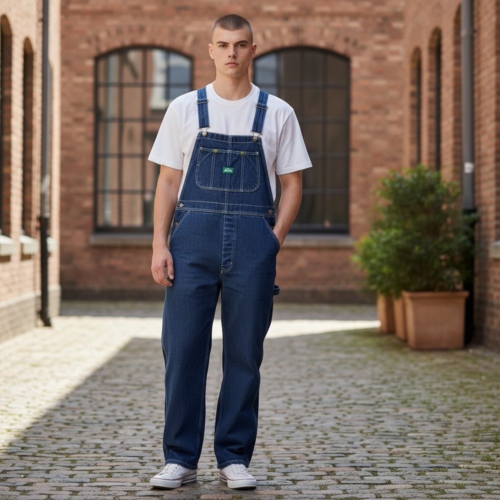 Key Imperial Mens Denim Overalls Dark Wash Workwear Bibs W40 L34 Cotton Y2K VTG